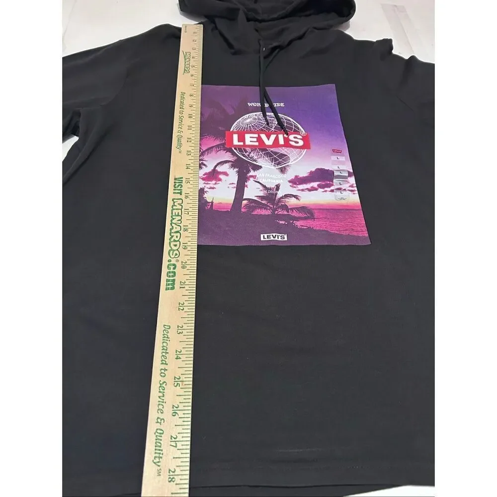 Levi’s Worldwide Hoodie Lightweight Pullover Black Men’s Size L NWT
